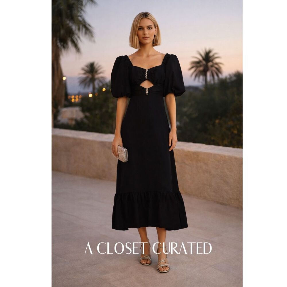 Sandro Falbala Maxi Dress Black NWT 6